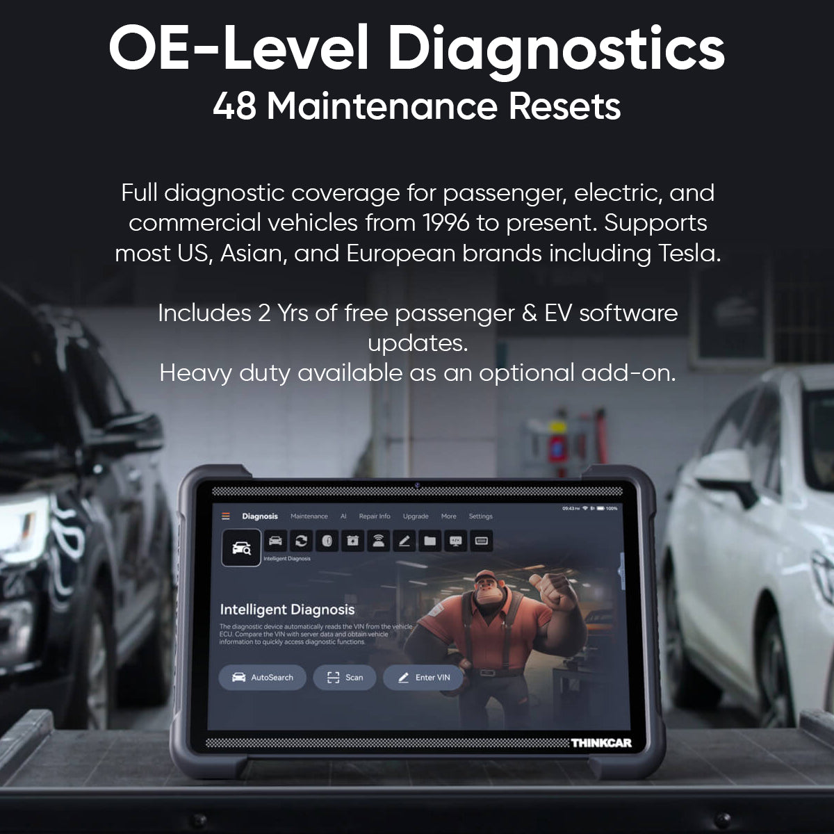Thinkcar Platinum 394 12-Inch Professional OBD2 Scanner - Advanced Diagnostic Tool with Bi-Directional Control