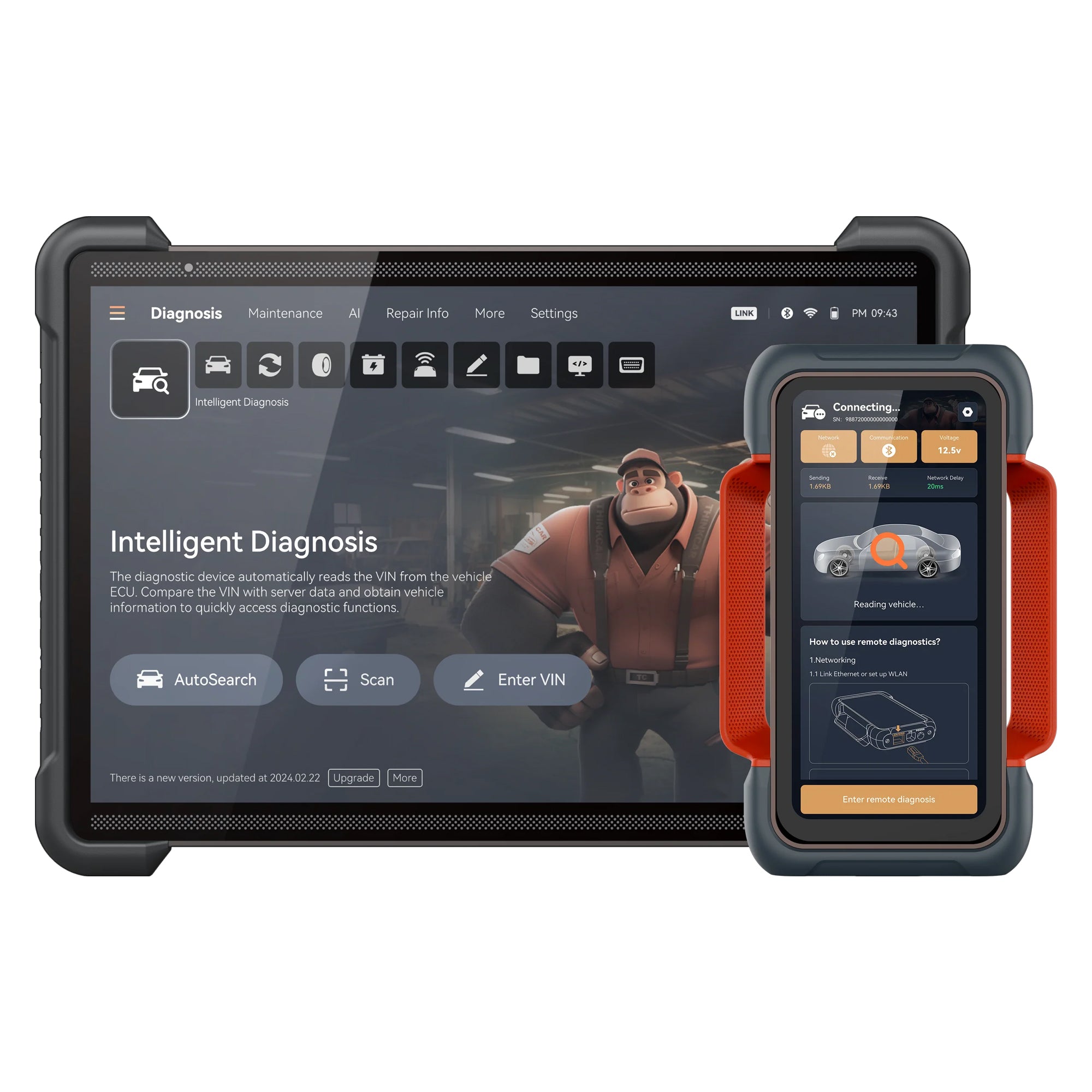 Thinkcar Platinum 399 14-Inch Professional Diagnostic Tablet - Bi-Directional OBD2 Scanner with ECU Coding