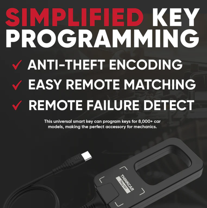 Thinkcar TKEY 101 Automotive Key Programmer - Professional Immobilizer Tool with 6 Remote Keys Included