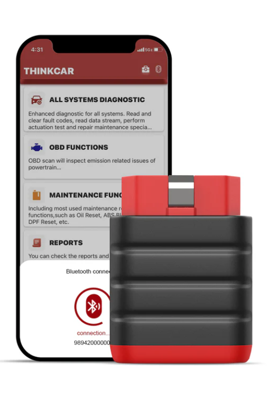 Thinkcar ThinkDiag Mini - Bluetooth OBD2 Scanner Diagnostic Tool, OE Full-System Car Scanner For IOS & Android, Check Engine Light Fault Code Reader & Scan Tool