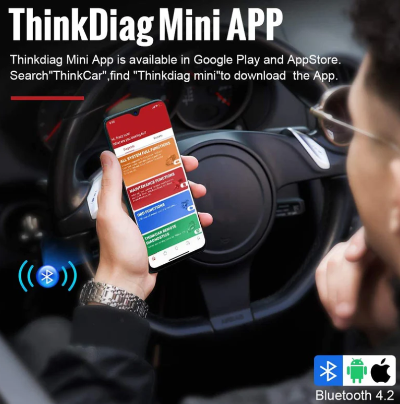 Thinkcar ThinkDiag Mini - Bluetooth OBD2 Scanner Diagnostic Tool, OE Full-System Car Scanner For IOS & Android, Check Engine Light Fault Code Reader & Scan Tool
