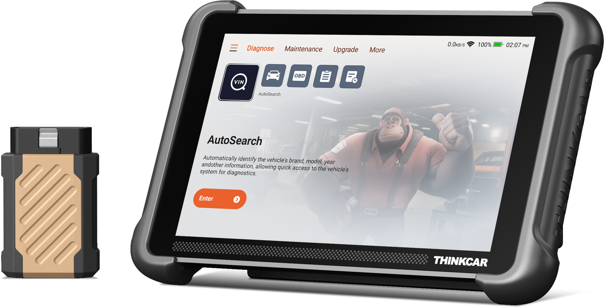 Thinkcar Platinum 191 8-Inch Professional Diagnostic Scanner - Full System OBD2 Scan Tool with Active Test Functions